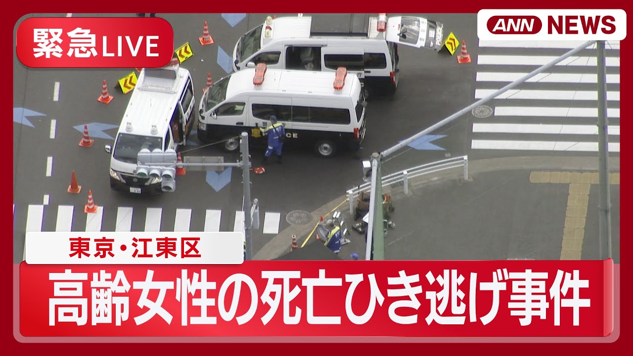 【ヘリ空撮・緊急ライブ】東京 江東区・越中島付近でダンプカーが高齢女性をひき逃げ…逃走中【LIVE】(2026年1月28日) ANN/テレ朝