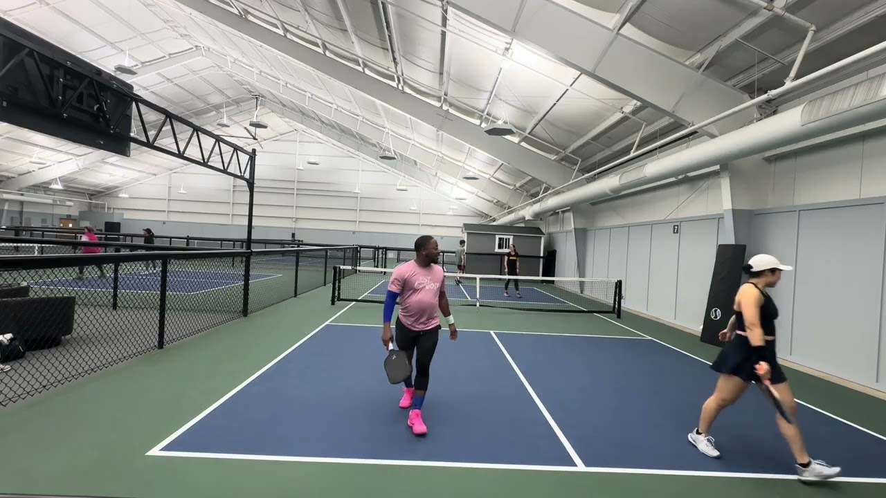 Me and Sharon vs Nathaniel and Christie 4.5 mixed doubles at Spare Time Indoors