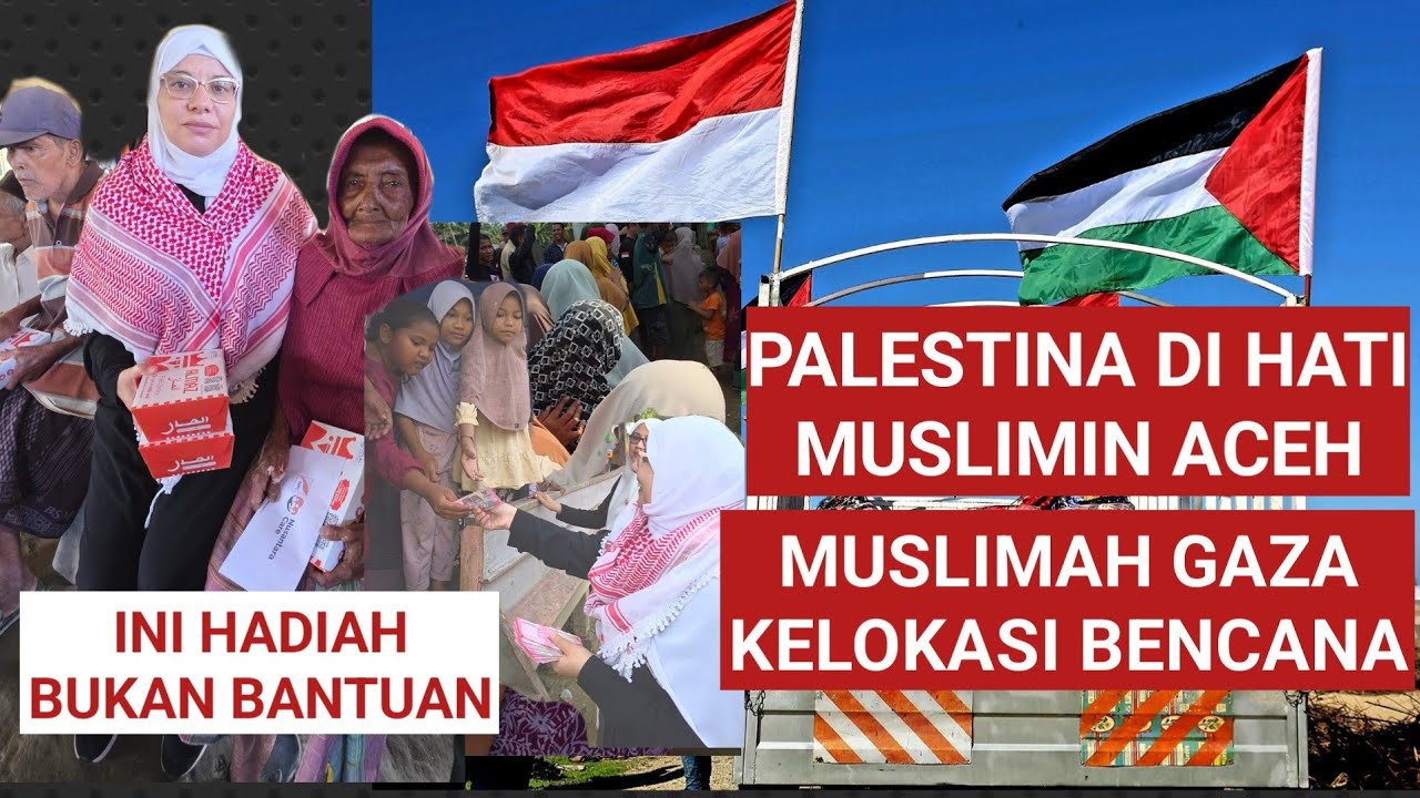 WANITA ASAL GAZA HADIR DI LOKASI BANJIR DI ACEH DAN BERBAGI REZEKI