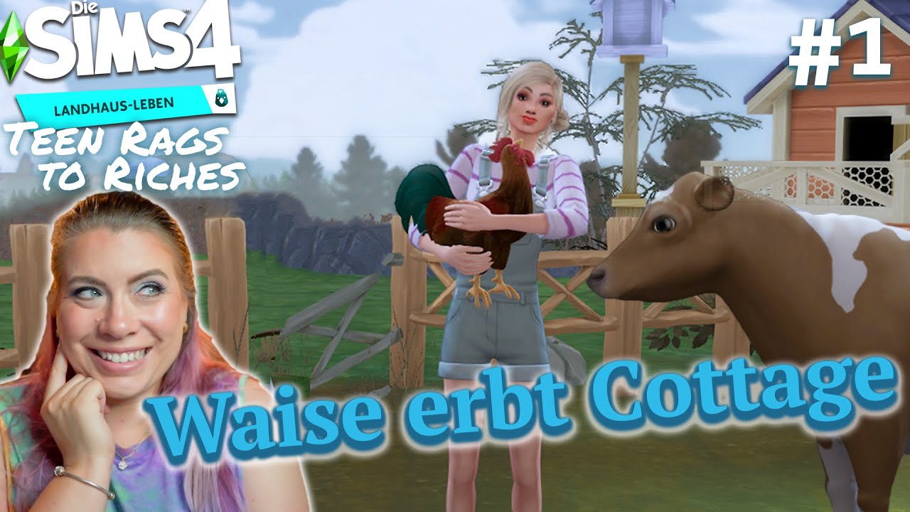 Sims 4 Landhaus Leben #1 Eine Teenie Waise erbt Cottage 😢 Teen Rags to Riches