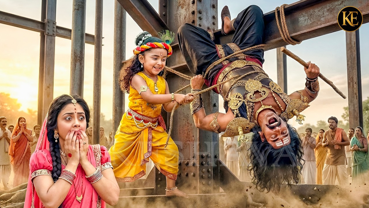 कंस की हरकतों से तंग आकर जब बाल कान्हा ने उसे उल्टा लटका कर दी सजा || YMKN || Shree Krishan leela