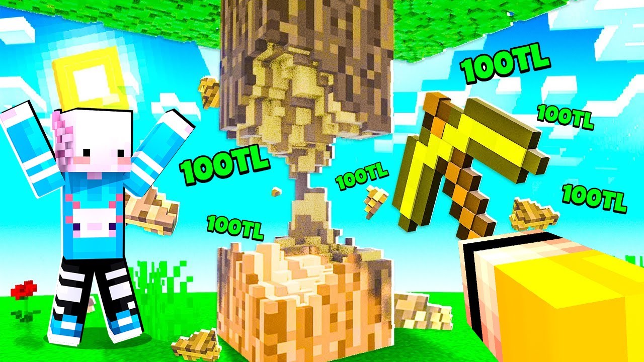 PARÇALADIĞIM HER ŞEY İÇİN PARA KAZANIYORUM! | Minecraft