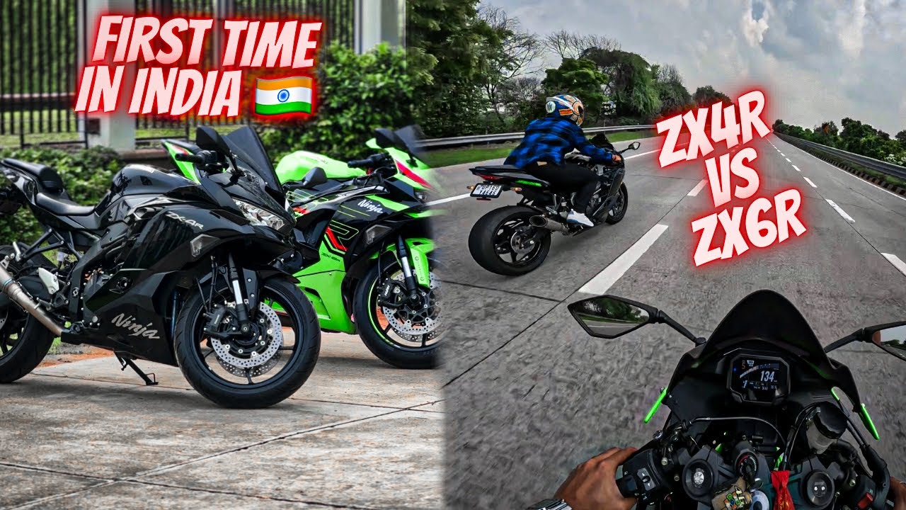 First time in india kawasaki zx4r vs zx6r drag race 🔥 ll full throttle 🚀