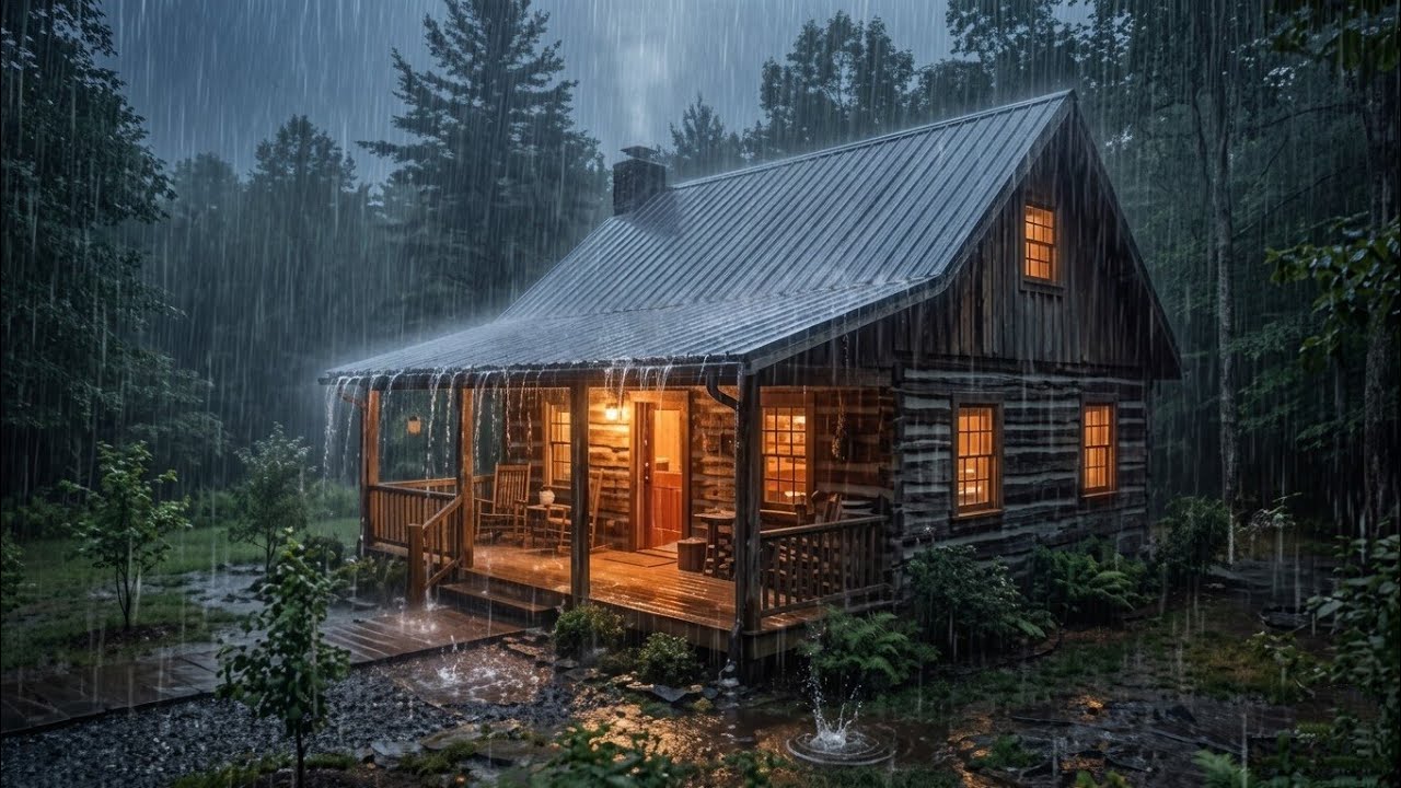 Insomnia Tonight? Relax with Gentle Rain Sounds for Deep Sleep | Cozy Cabin Rain Ambience
