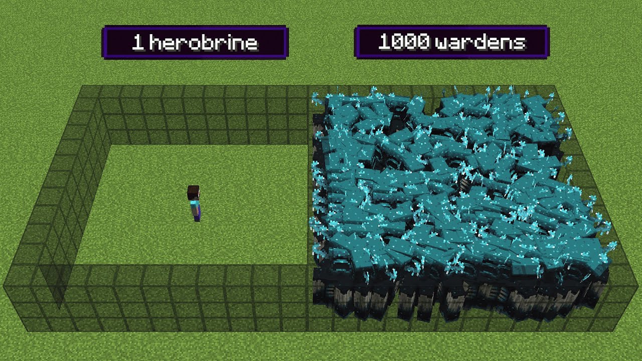 1000 wardens vs 1 herobrine (but herobrine has all effects)