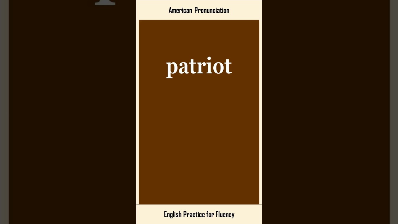 patriot, How to Say or Pronounce PATRIOT in American, British English, Pronunciation