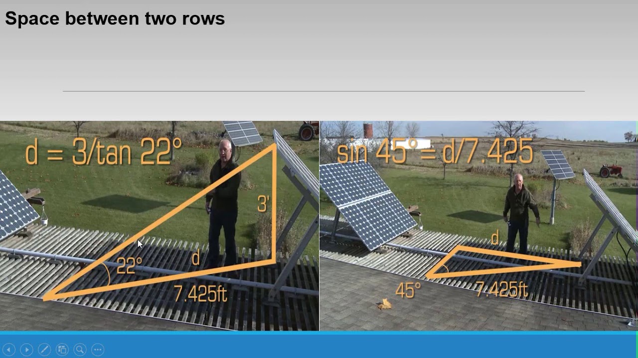 distance between two rows تحديد المسافة بين الصفوف لتجنب الظلال