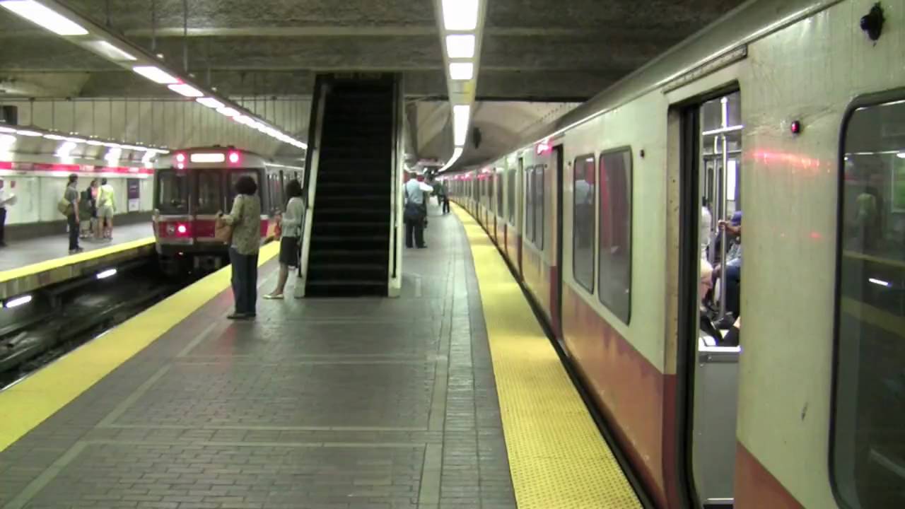 HD MBTA Red Line Trains in Park St.
