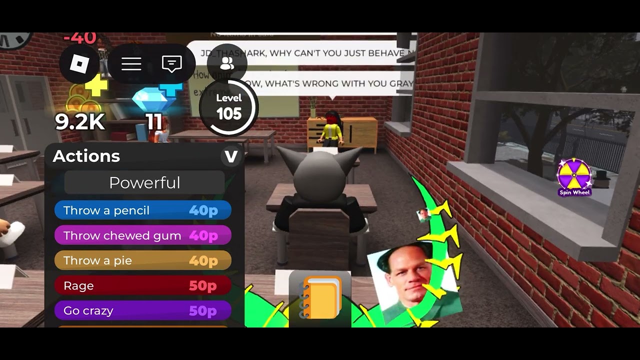 Gray is always boring and chilling at school in Roblox part 6