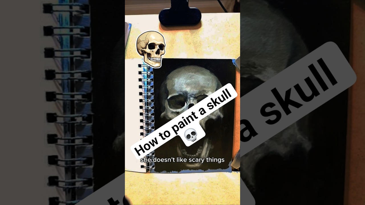 how to paint a skull in oil paint 🎨  #painting #art