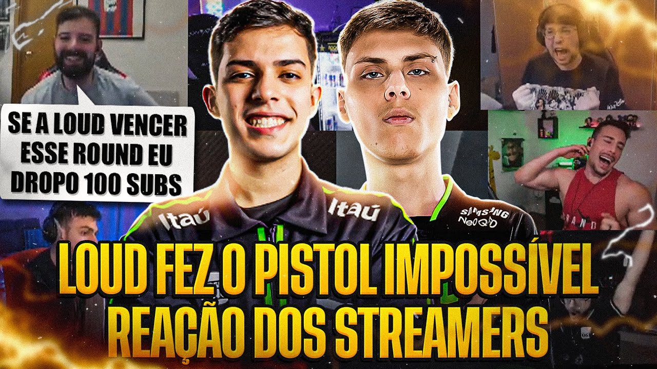 REAÇÃO DOS STREAMERS A LOUD GANHANDO UM PISTOL IMPOSSÍVEL CONTRA A LEVIATAN