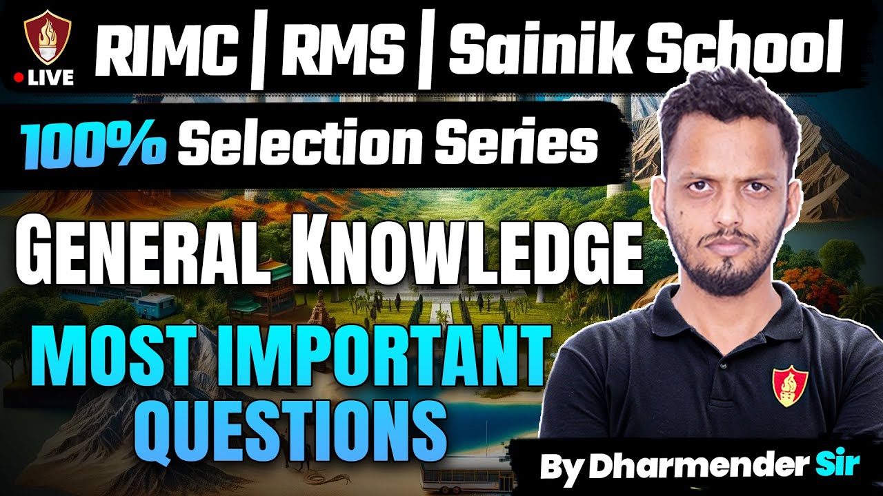 Sainik AISSEE School | RMS | RIMC | Most Important General Knowledge Questions | GK Class
