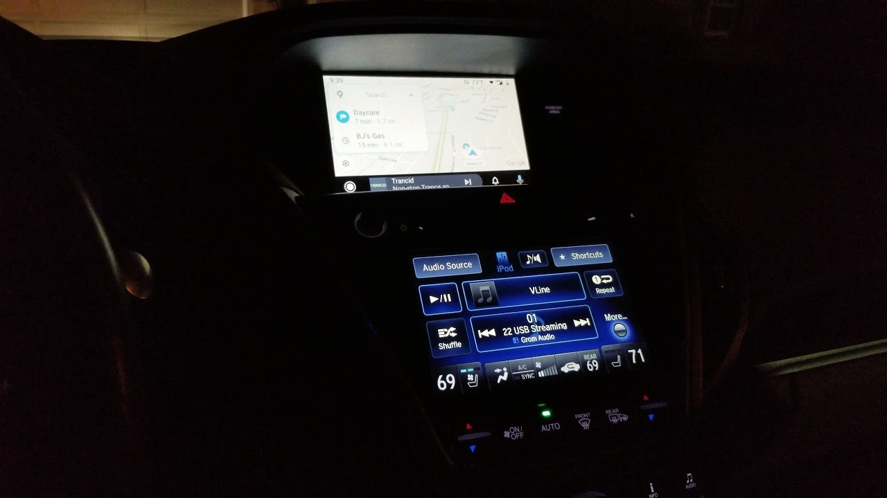 Grom Audio vline vl2 2016 Acura MDX - using Android auto and car functions Part 2