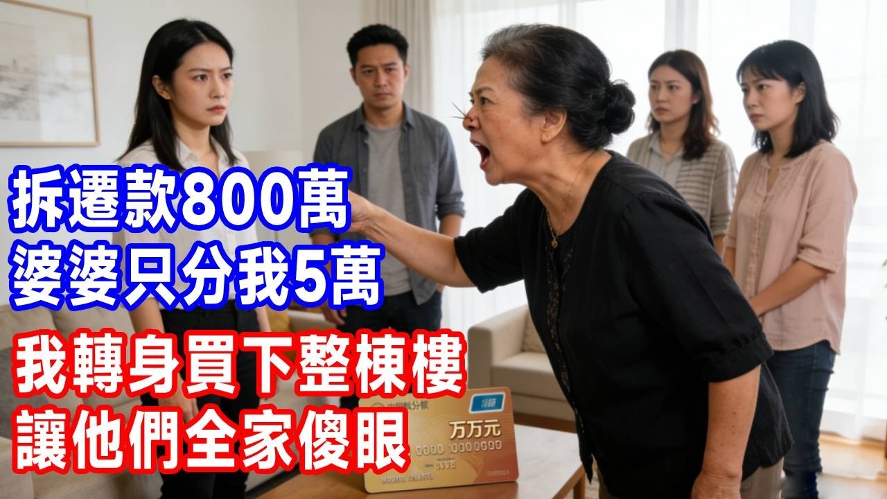 拆迁款800万，婆婆只分我5万，我没闹，转身买下整栋楼，让他们全家傻眼！#生活經驗 #故事分享 #故事頻道 #人生感悟 #分享 #爽文 #打脸