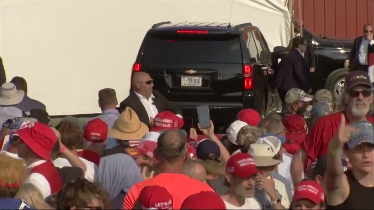 Raw video from scene after Donald Trump rally shooting