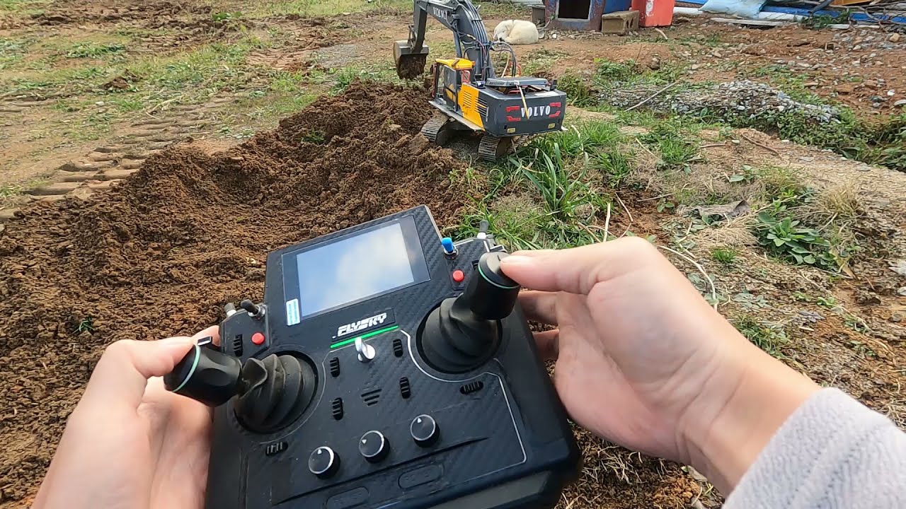 플라이스카이 FLYSKY-EV 2.4G 18채널 굴삭기조종기 3.5인치 터치스크린/FlySky FLYSKY-EV 2.4G 18-channel excavator controller