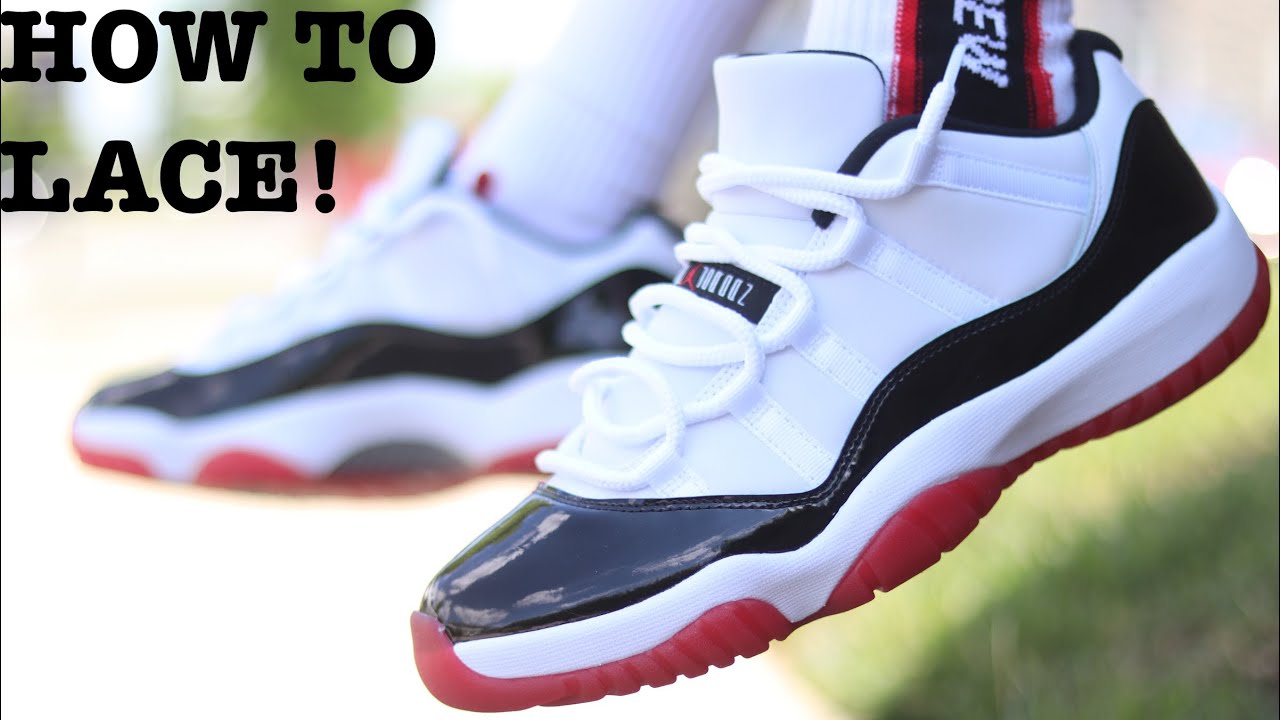 HOW TO LACE THE AIR JORDAN 11 LOW! FT THE CONCORD BRED 11 LOW
