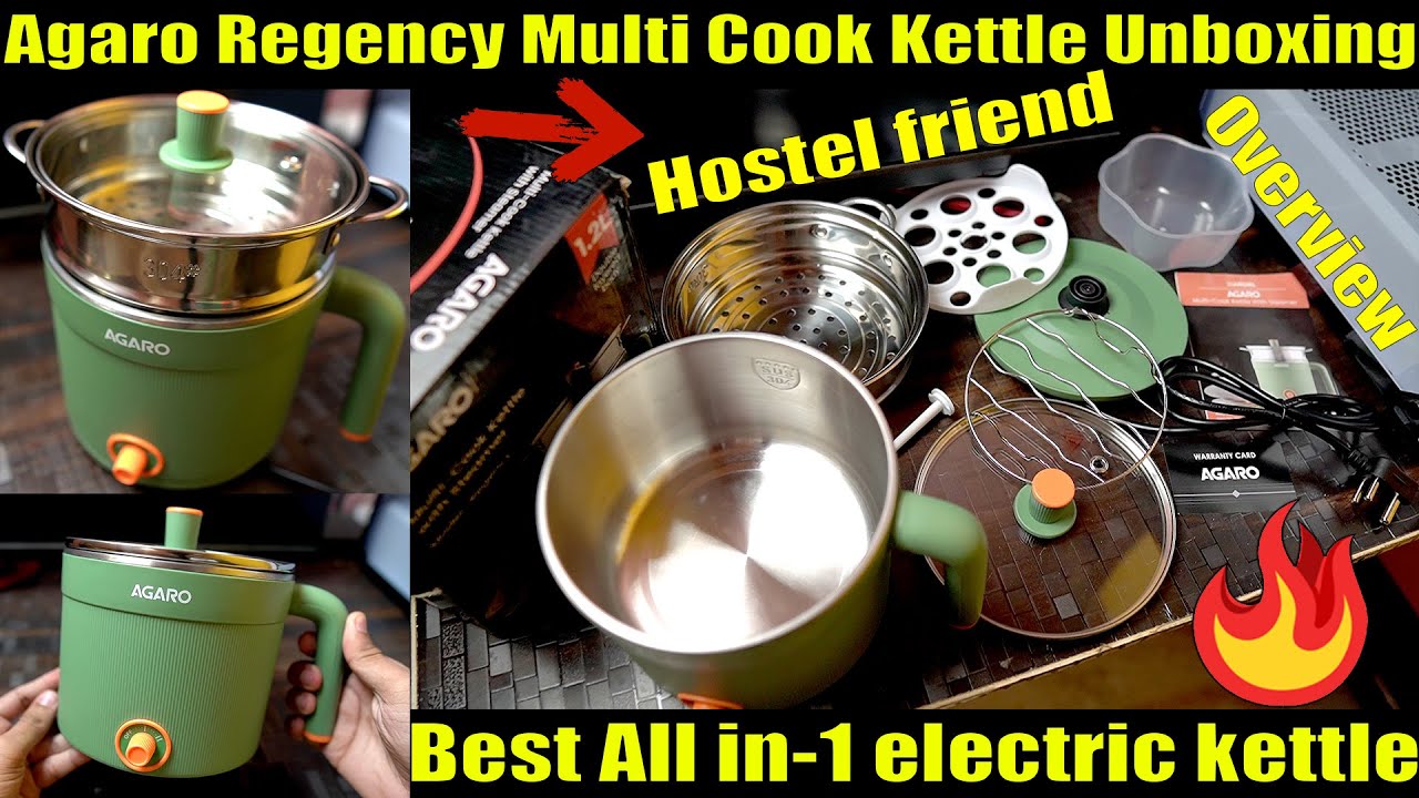 AGARO Regency Multi Cooker Kettle With Steamer Unboxing Overview & Quick Test | Best electric kettle