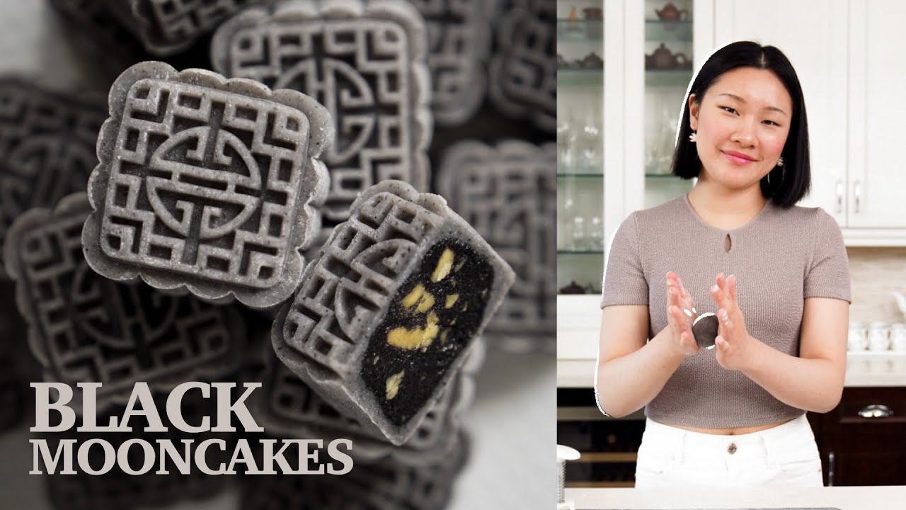 Black Snowy Mooncakes (черный кунжут и грецкий орех)