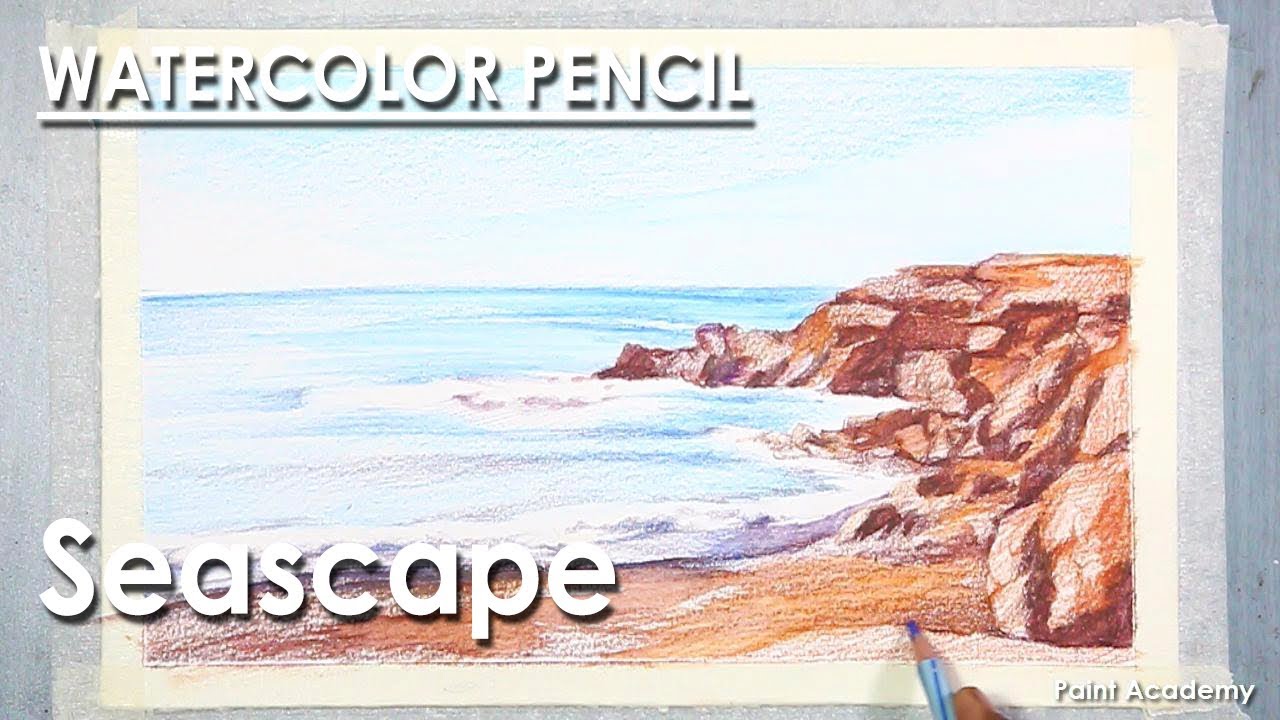 Seascape : Watercolor Pencil Drawing
