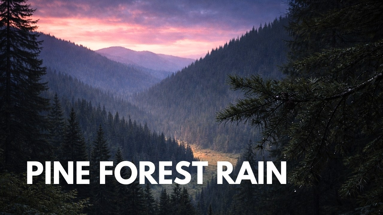 Pine Forest Rain Sounds 🌧️ 3 Hours | Relaxing Nature Ambience for Sleep, Study & Focus