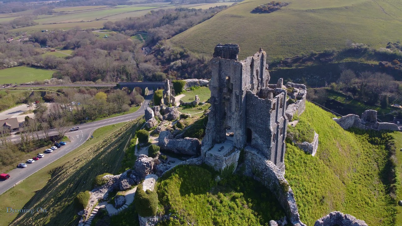 Corfe Castle Drone Footage