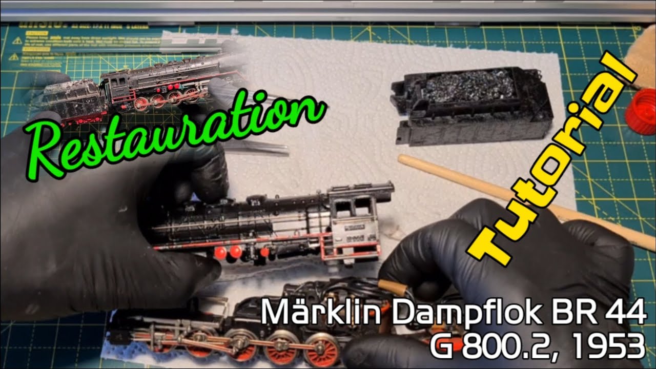 Märklin H0 Dampflok BR 44, Güterzuglokomotive, Restauration, Wartung, Modell G 800.2, 1953, Tutorial