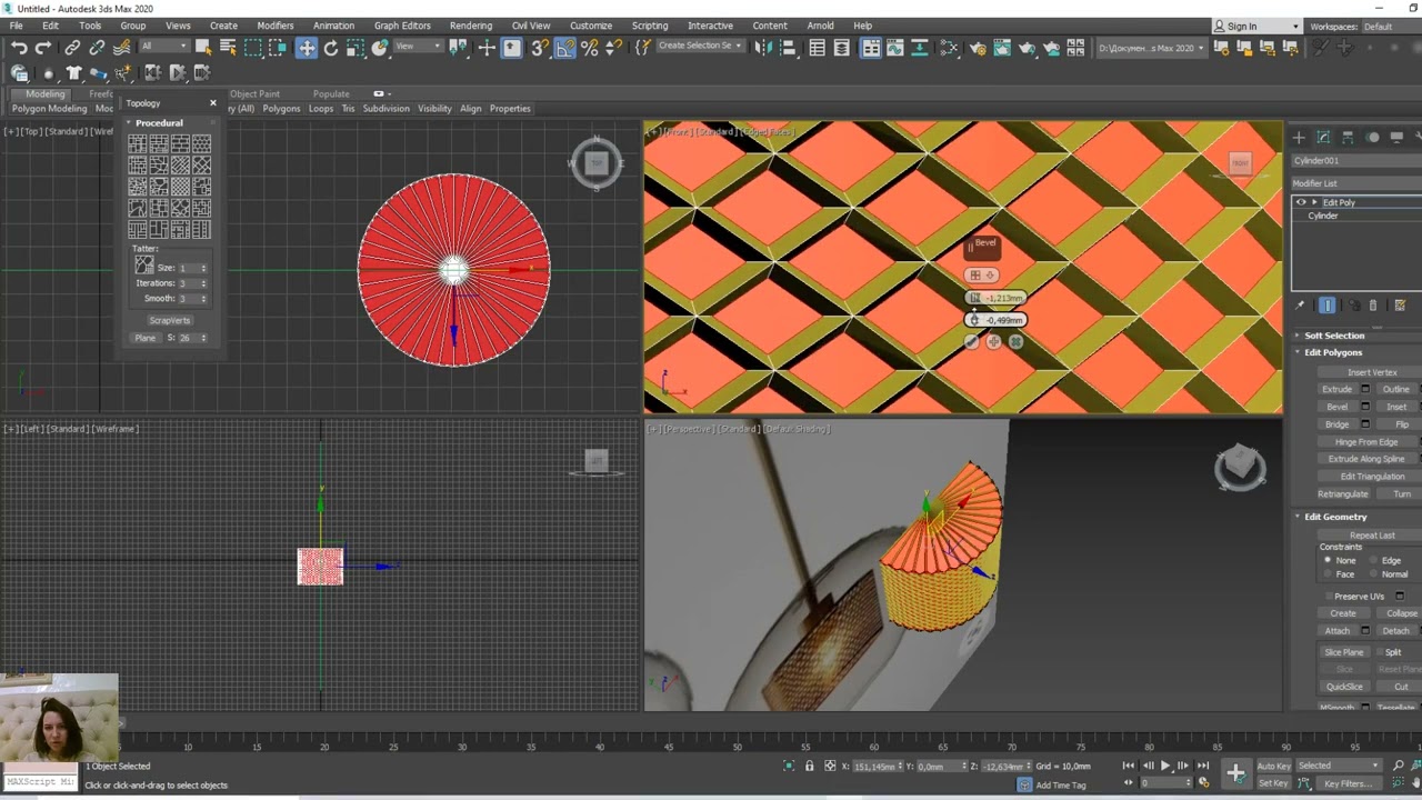 Сетка под углом. Моделинг 3dsmax