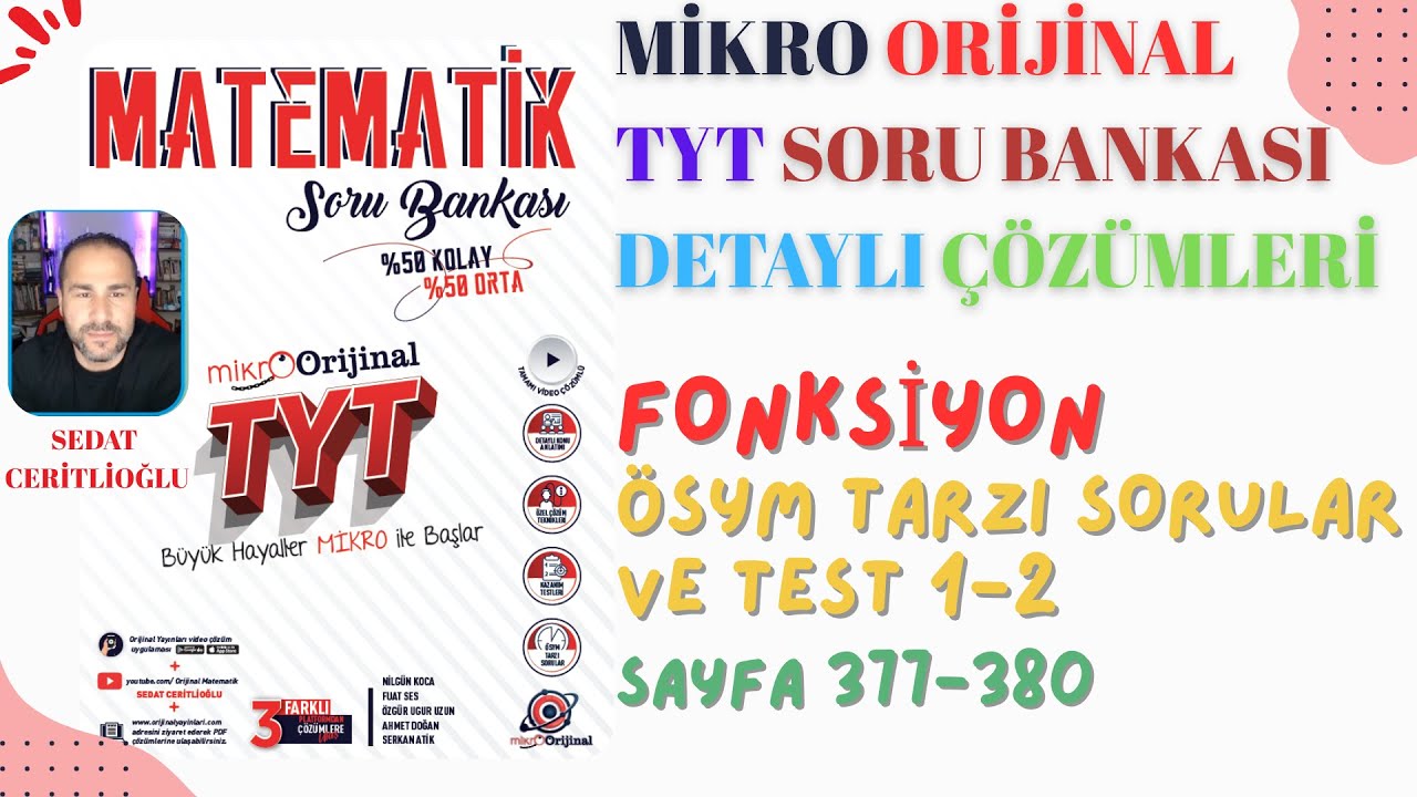2026 MİKRO ORİJİNAL TYT SORU BANKASI ÇÖZÜMLERİ SYF377-380 #orijinalmatematik #mikroorijinal #yks2026