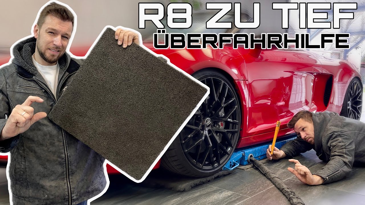 AUDI R8 V10 zu TIEF für die Fahrzeug-Aufbereitung ?! Auffahrhilfe Scherenhebebühne Twin Busch
