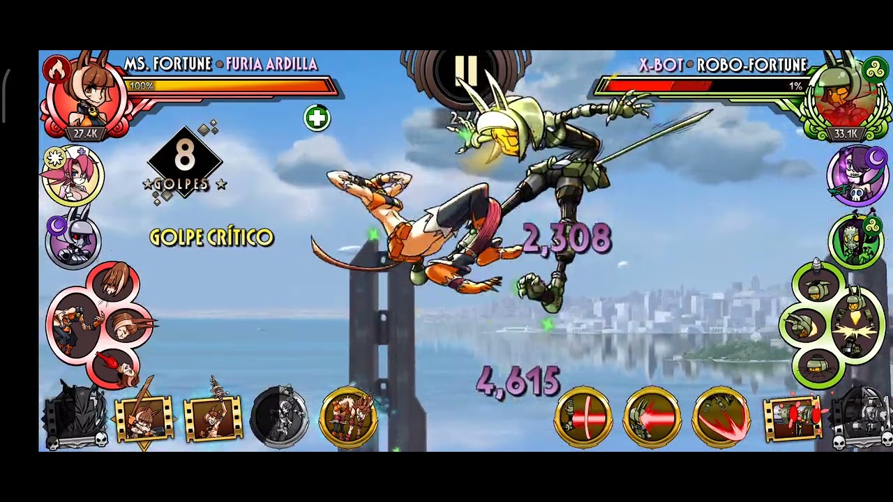 Ms Fortune (Furry Fury) VS 101 K (Skull Girls Mobile)