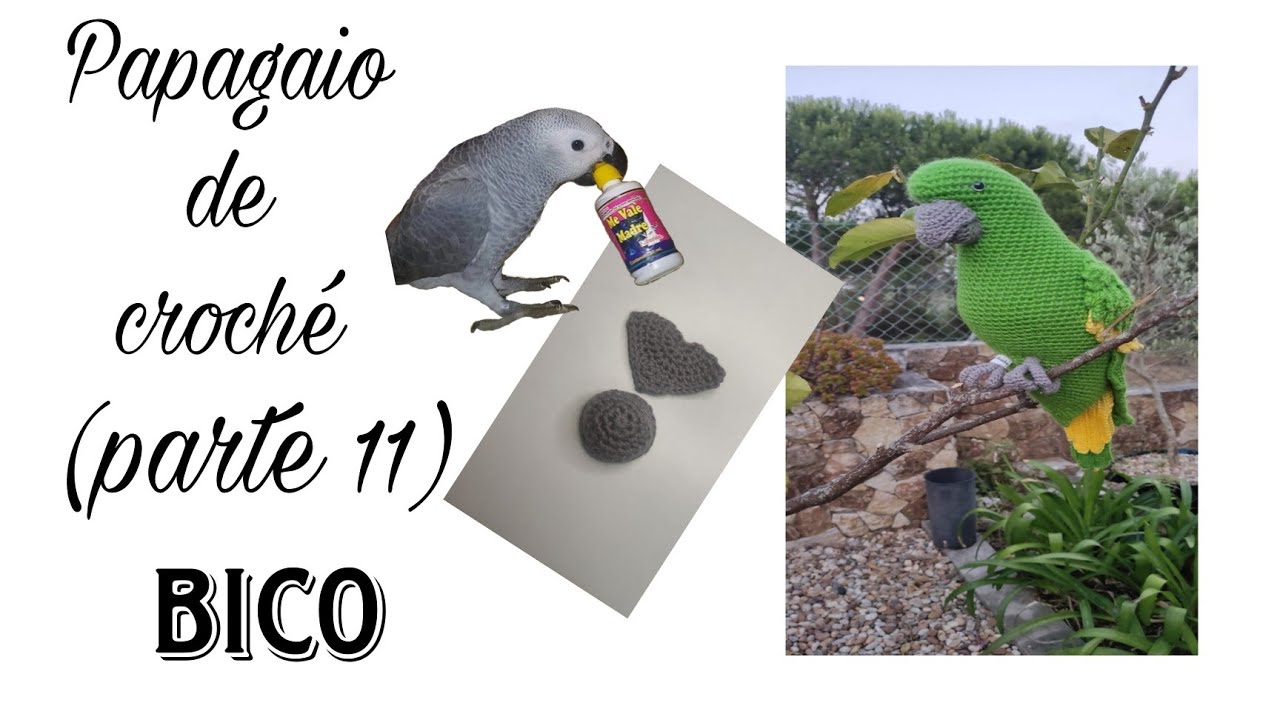 Papagaio de croché (parte 11) bico