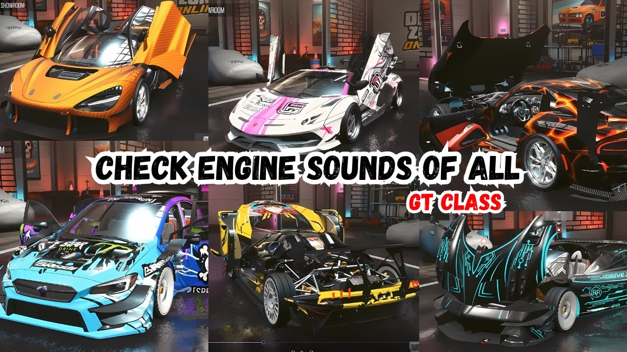 DRIVE ZONE ONLINE : REAL NAMES AND CHECK ENGINE SOUNDS OF ALL GT CLASS CARS !