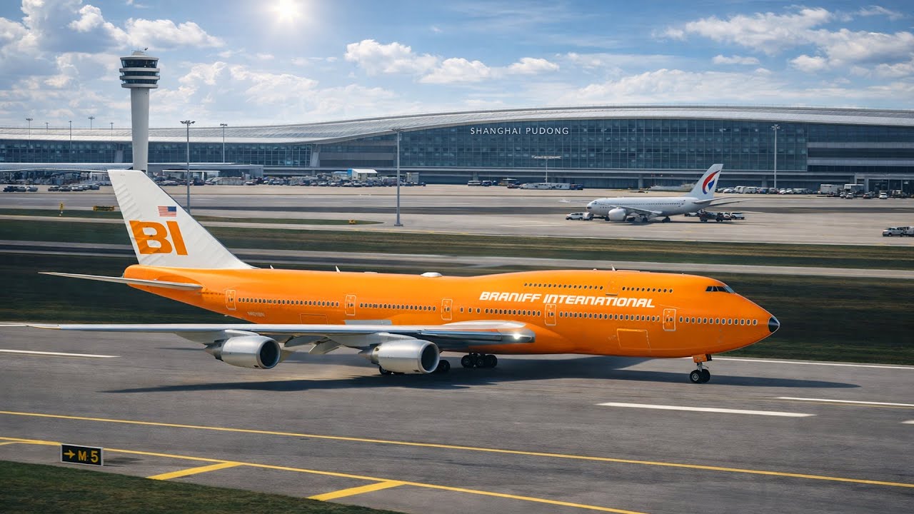 Plane Fights Turbulence Seconds Before Touchdown! Boeing 747 Landing at Shanghai Airport 😱✈️