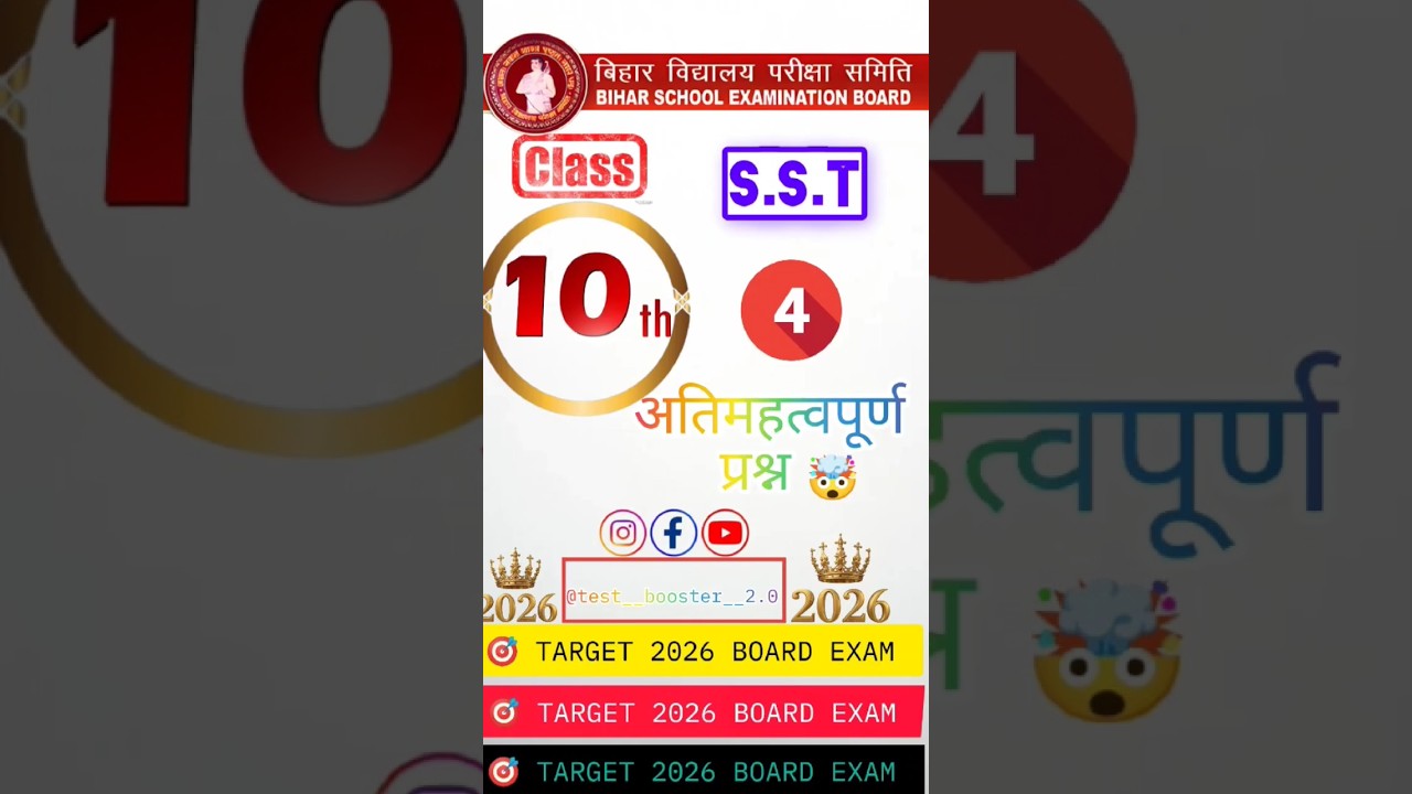 📌"2026 10th SST Objective Question Answer: Board Exam Special" 