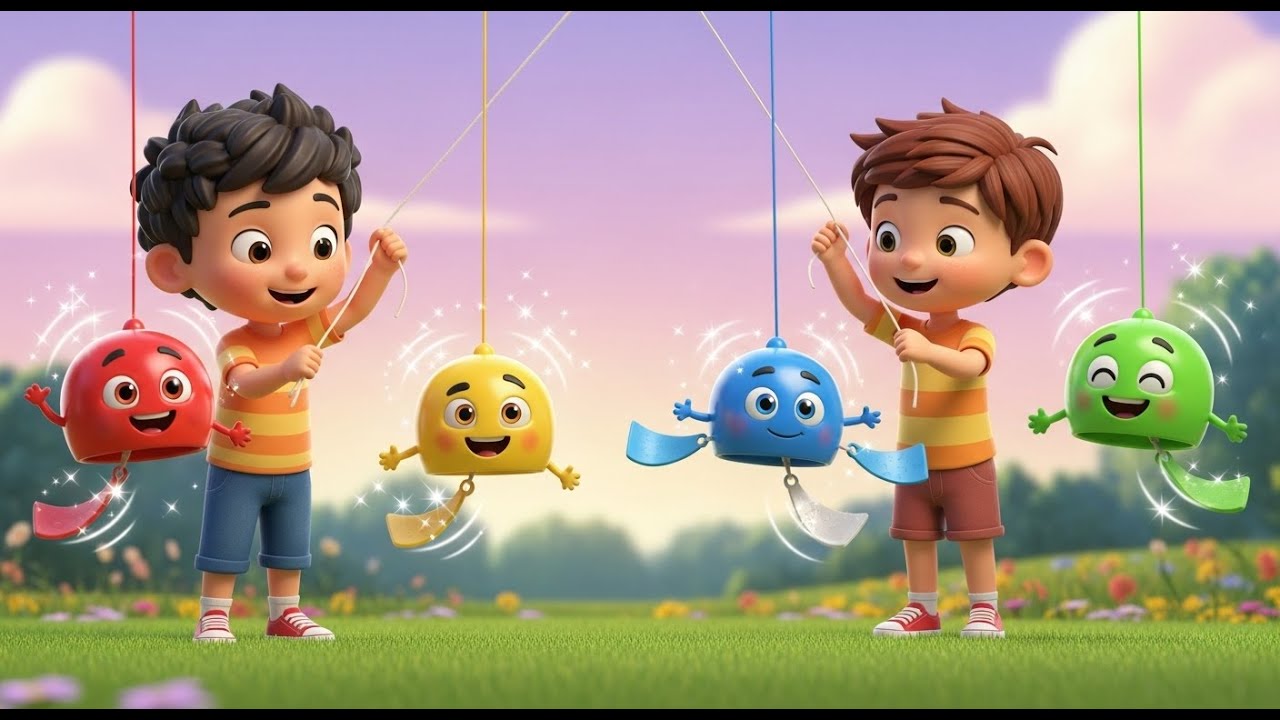Quatro Pequenos Sinos de Vento de Brinquedo | Sons Relaxantes e Musicalização