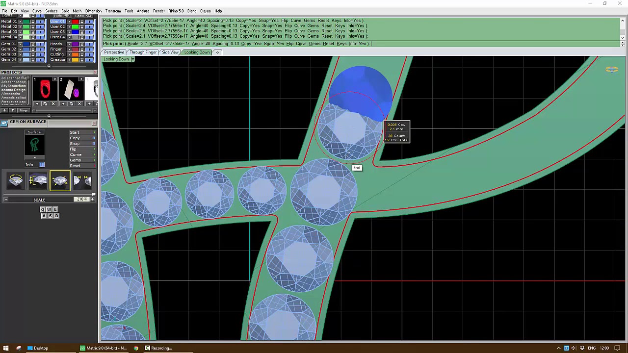 How to add Gemstones on a surface using Gemvision Matrix