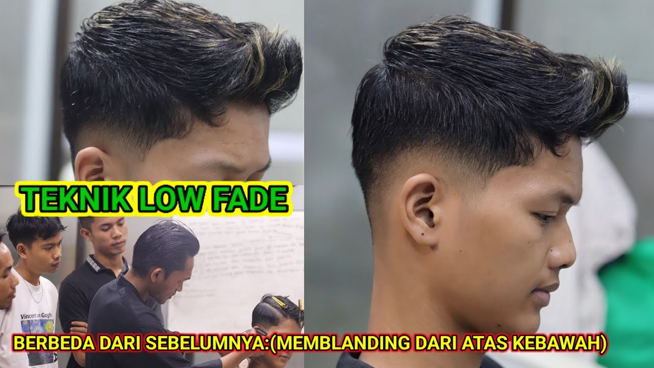 STEP BY STEP TEKNIK DASAR LOW FADE_low fade haircut tutorial