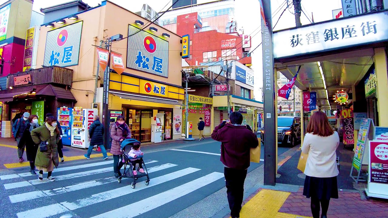 Огикубо в Токио — душевный город ♪ 💖 4K ASMR Nonstop 1 час 03 минуты