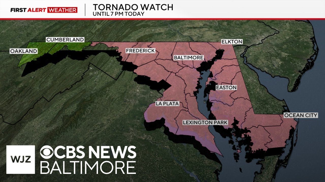 Tornado Warnings issued in Maryland amid fast-moving storms Monday