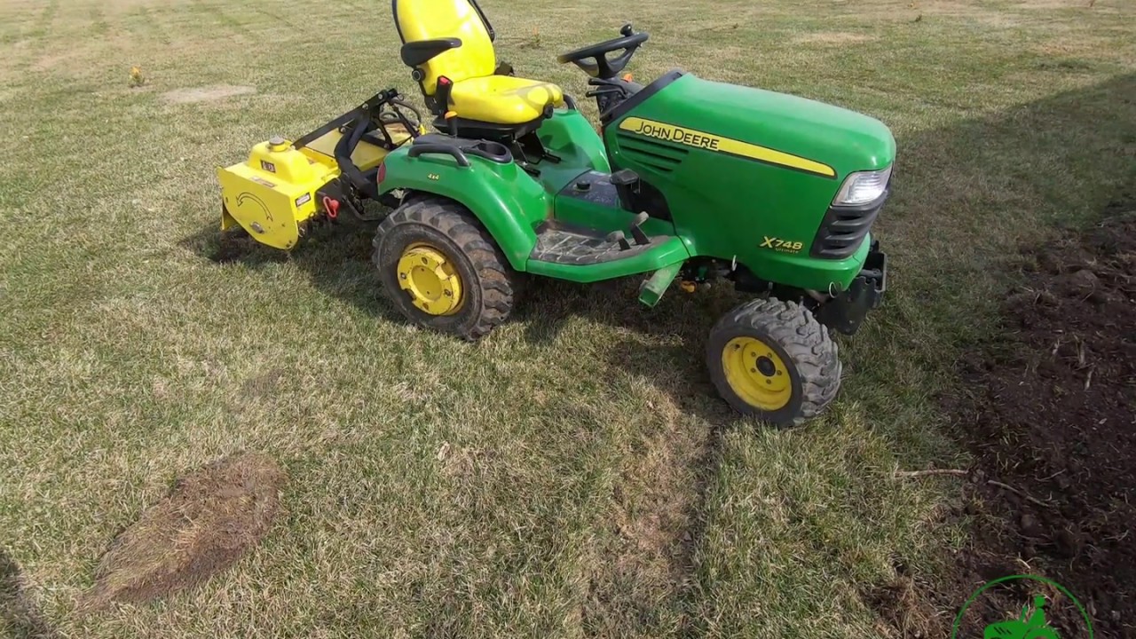 John Deere X748 with Hydraulic Tiller and 45 Loader