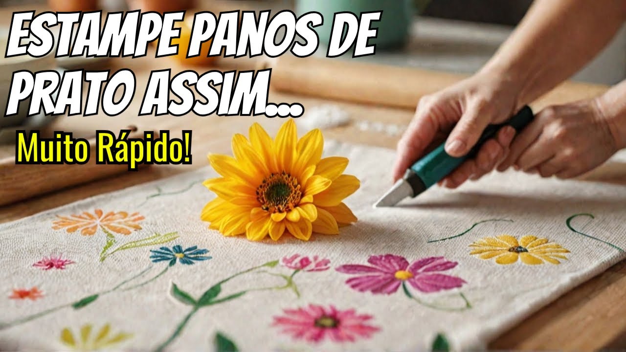 Como Estampar Panos de Prato em MINUTOS - Truque RÁPIDO!