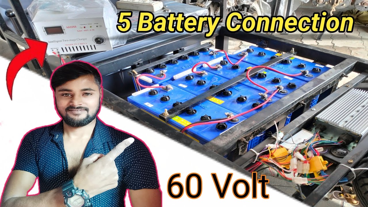 E rickshaw 48 Volt 60 Volt 5 Battery Connection Ahana E Rickshaw Loader