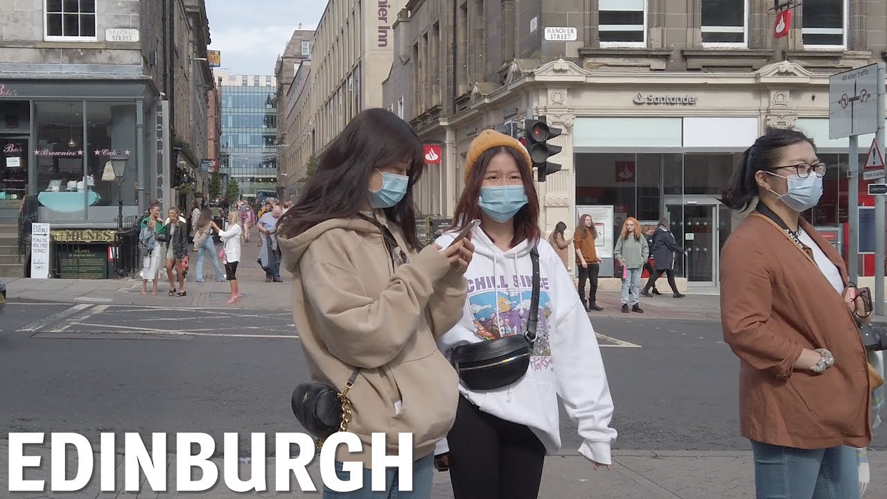 Walking Along Rose Street In Edinburgh Scotland