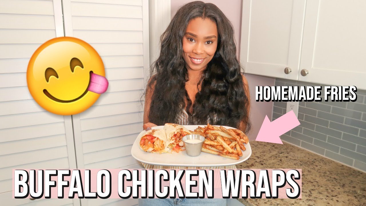 BUFFALO CHICKEN WRAPS + HOMEMADE BUFFALO SAUCE & FRIES | LoveLexyNicole