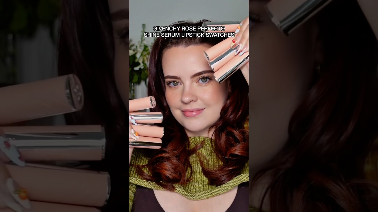 Givenchy Rose Perfecto Shine Serum Lipstick Swatches 