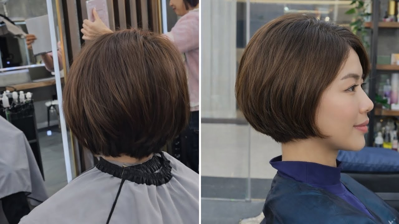 보브단발 기본공식 + 두상 맞춤 응용｜한달 후 재방문 컷트