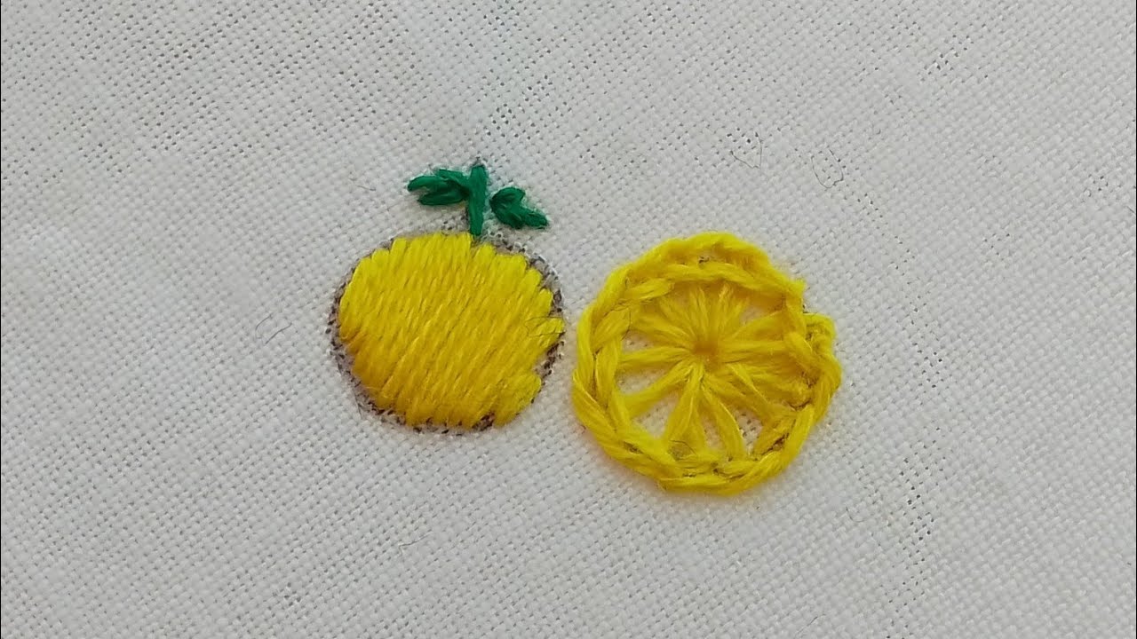 How To Make Lemon Embroidery.🍋 Lemon Embroidery Kaise Banaye.🍋