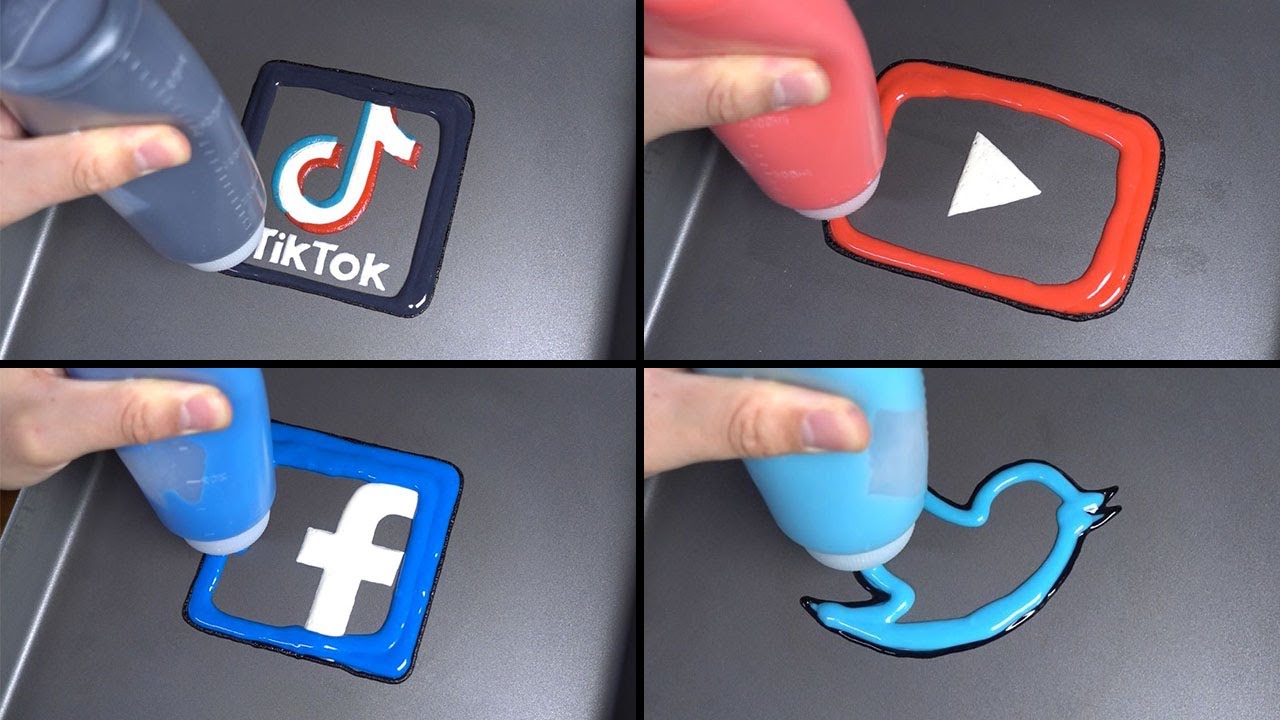social media pancake art - youtube, facebook, tiktok, twitter