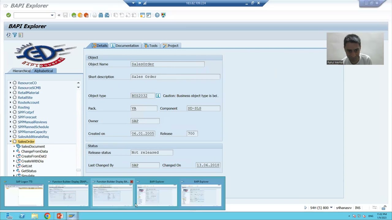 11 - Cross Applications - BAPI - Comparison of Customized BAPI with SAP BAPI